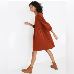 Madewell Corduroy Puff-Sleeve Mini Dress | Size XS | NWT!
